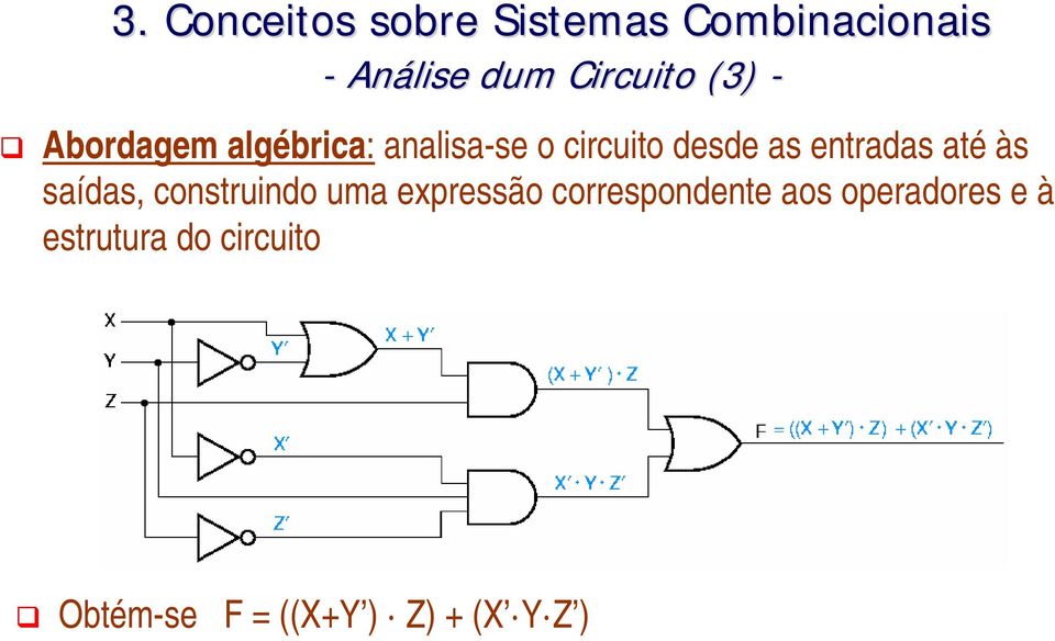 construindo uma expressão correspondente aos operadores