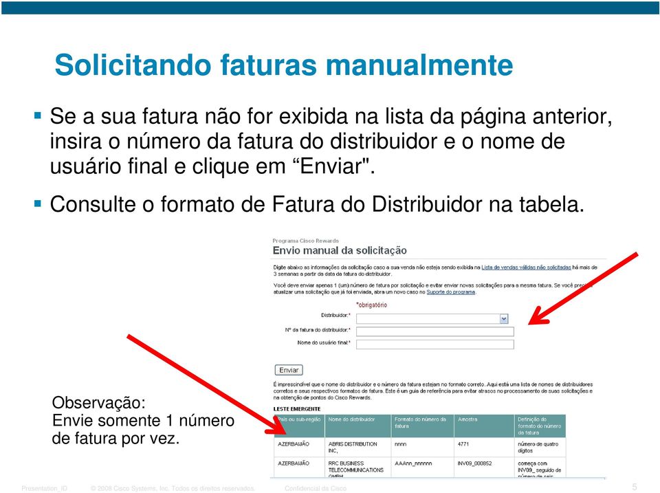 usuário final e clique em Enviar".