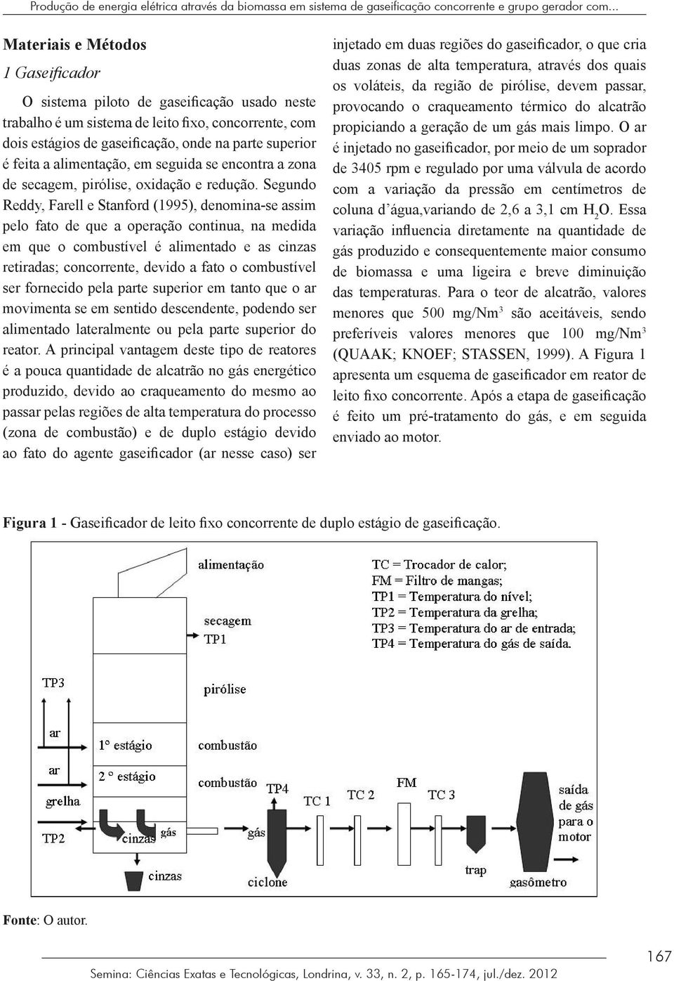 a alimentação, em seguida se encontra a zona de secagem, pirólise, oxidação e redução.