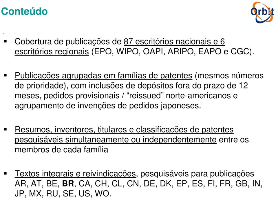 norte-americanos e agrupamento de invenções de pedidos japoneses.