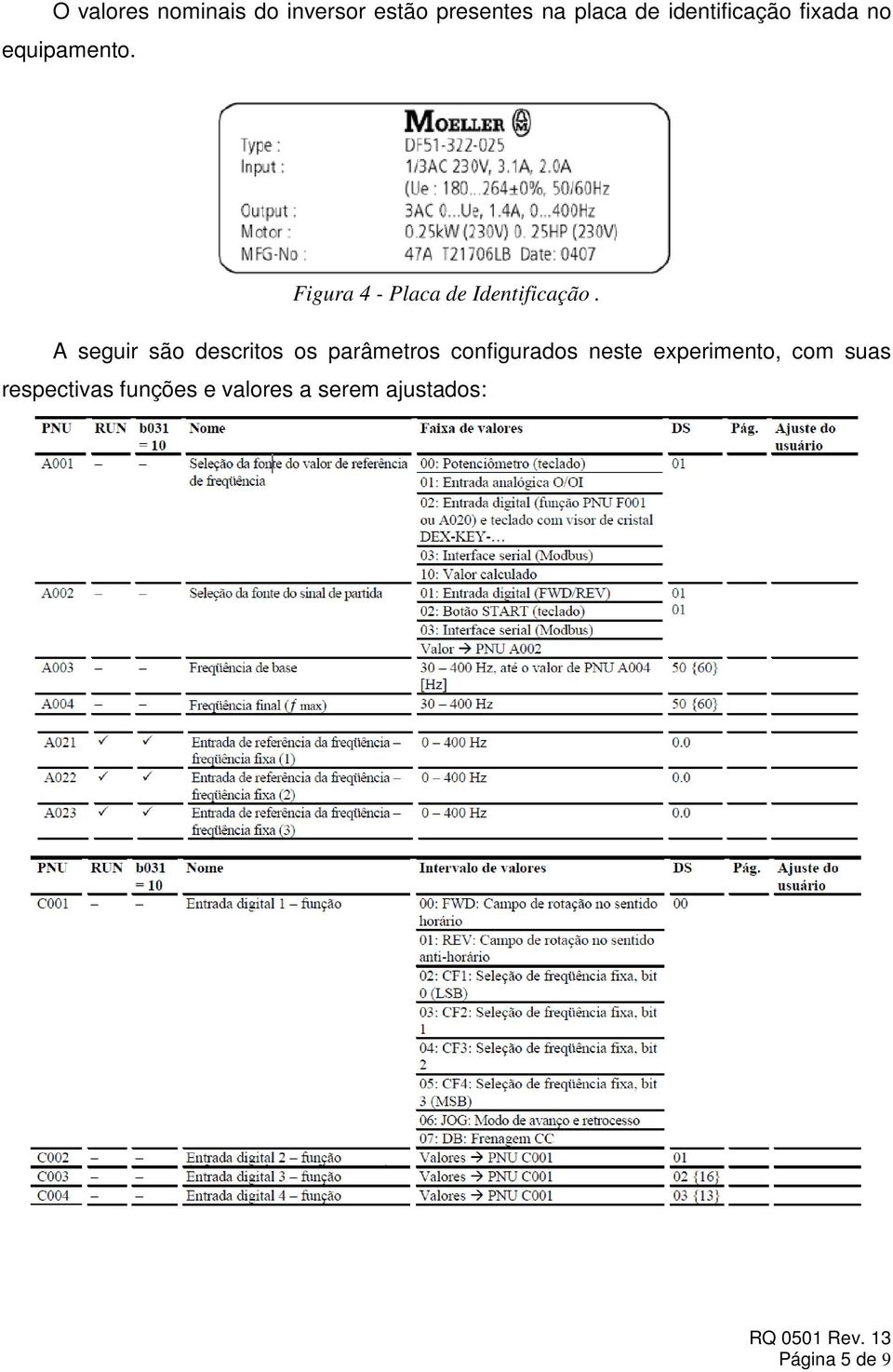 Figura 4 - Placa de Identificação.