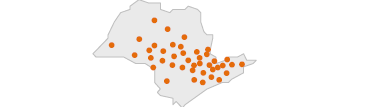 Localização geográfica Pontos comerciais estratégicos cobrindo grande parte dos estados de São Paulo e Paraná, localizados de modo a atender um maior número de clientes potenciais; Total de 121 lojas