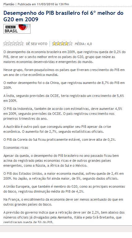 O Brasil no G-20 Dívida