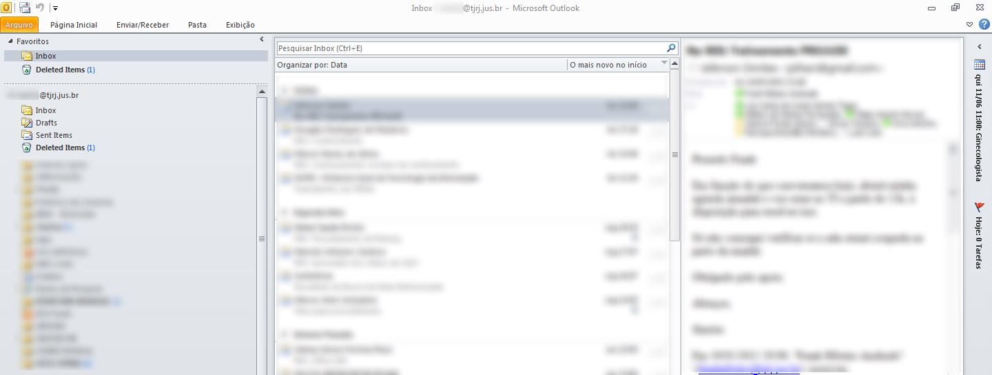 Para tal, abra o Outlook, clique no menu Arquivo, localizado no canto superior esquerdo da tela. Conta.