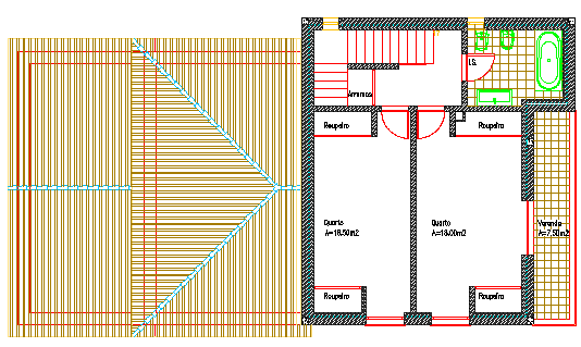 Fig. 3. 10 - Planta do piso 1 do 3º caso de estudo [19] Os pormenores construtivos da envolvente do edifício são a seguir representados. Tabela 3.