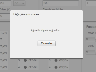 Figura 42 - Aviso de ligação em curso Quando os resultados