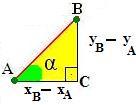 Prolongando-se a reta que passa por A e é paralela ao eixo x, formaremos um triângulo retângulo no ponto C.