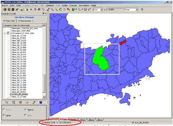 15 Retângulo Envolvente Considerado pelo SPRING Long1: em coordenadas planas corresponde a X1 Long2: em coordenadas planas corresponde a X2 Lat1: em coordenadas planas