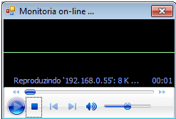 Clique sobre o ícone do telefone, quando uma gravação estiver acontecendo para efetuar a monitoria em tempo real, ou seja,