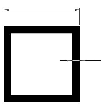 TUBO QUADRADO A E Sequencia Dimensões Polegadas Milímetros Peso (Kg/m) Perfil A E A E 1 1/2" 1/16" 12,70 1,58 0,190 TQD002 2 5/8" - 15,88 0,80 0,130 TQD033 3 5/8" 1/16" 15,88 1,58 0,245 TQD012 4 3/4"