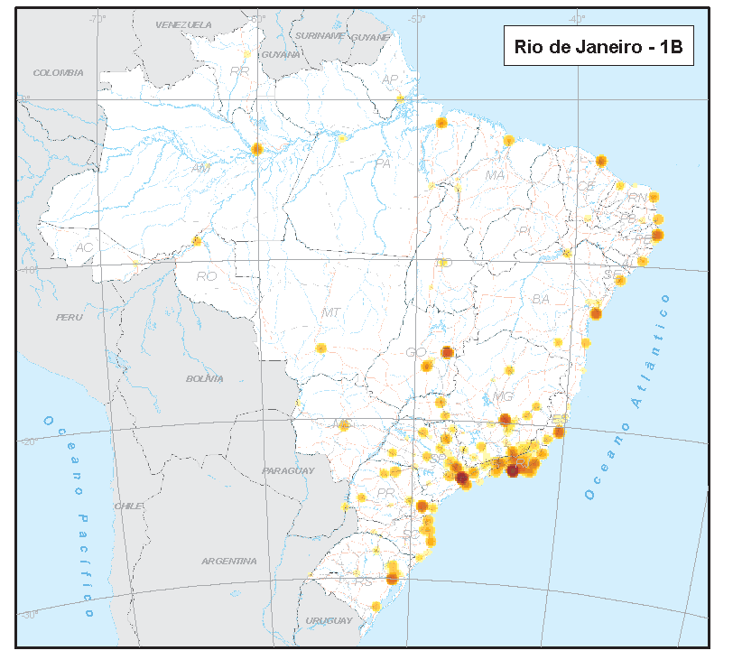 Ligações entre os Centros de Gestão do Território C id a d e In t e n s id a d e d e R e la c io n a m e n t o ¹ S ã o P a u lo ( S P ) 6,5 4 9 B r a s ília ( D F ) 948 B e lo H o r iz o n te ( M G )