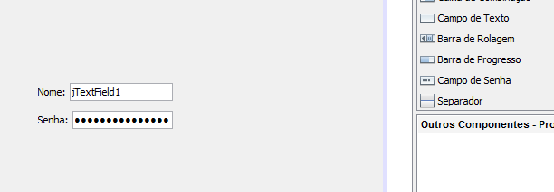 No Netbeans Inserir um campo de texto