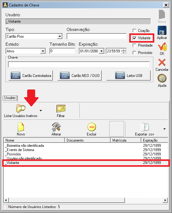 2.4 Controle de Visitantes O sistema possui um controle de visitantes bem prático.