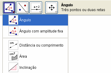 5 Círculo definido pelo centro e um de seus pontos marcando-se um ponto A e um ponto B, traça-se o círculo com centro A, passando por B.