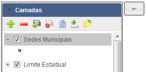 SIG-PCJ Remover camada: Permite ao usuário remover uma camada do mapa a partir de uma lista de camadas existentes.