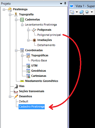 Vamos, agora, carregar os pontos para o desenho. Comecemos com a poligonal.