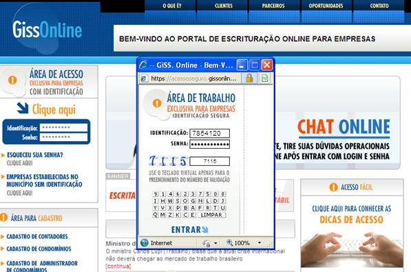 Esta senha será utilizada apenas para o primeiro acesso, sendo necessário alterá-la através do link Área de Trabalho.