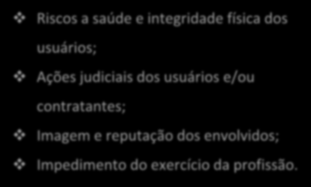 Ações judiciais dos usuários e/ou contratantes;