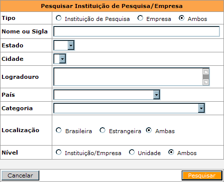 Caso algum dos resultados tenha sido o pretendido, selecione-o ( ) e clique em. Caso contrário, clique em.