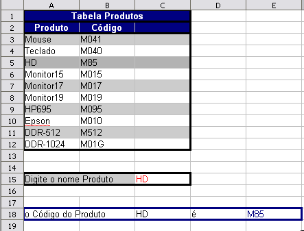 Função proc( ) Determina um valor em um vetor pela comparação de valores em outro vetor.