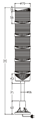 MS-0550 (Ø50mm) sem sonoro (buzzer).