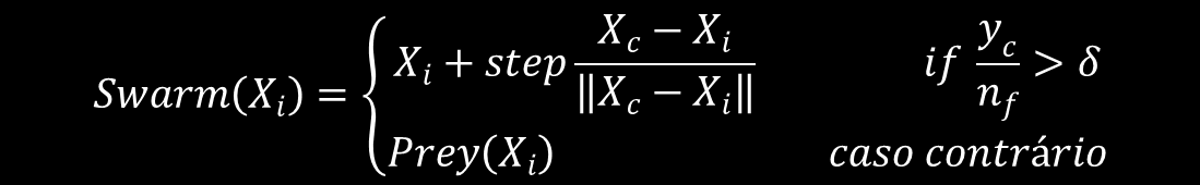 Swarm Os peixes normalmente se movem em grupos para facilitar na caça e também para evitar eventuais situações de perigo; A ideia deste movimento é fazer com que o peixe siga em direção ao centro da