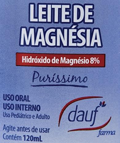 11) A imagem a seguir é a fotografia do rótulo de um medicamento conhecido como leite de magnésia, que pode ser usado como antiácido estomacal e como laxante.