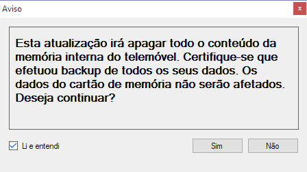 3. Selecione o arquivo de atualização descarregado do servidor LAIQ para o modelo Nota: Imagem