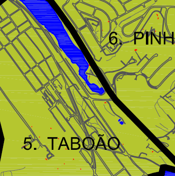 6 FIGURAS 1 e 2 Localização do empreendimento na zona sul, conforme Regiões Geofísicas (anexo I do Plano Diretor), e no bairro Taboão, conforme Abairramento (anexo IV do Plano Diretor).