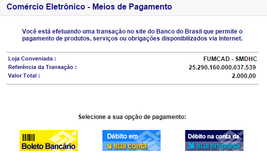 7. Selecione a forma de pagamento e efetive a doação. Exemplo: pessoa jurídica (doação de R$ 6.000,00) Descrição (R$) Com Doação Sem Doação Diferença Lucro antes do IRPJ e CSLL 4.000.000,00 4.000.000,00 0,0 (-) CSLL (9%) (360.