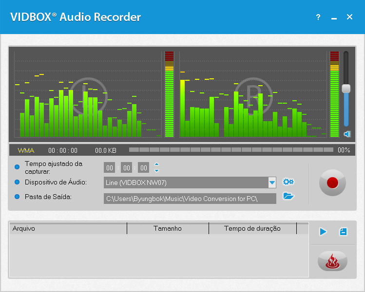 20. VIDBOX 6. Modo de Áudio Para converter áudio, selecione o Modo de Áudio na tela do menu principal.