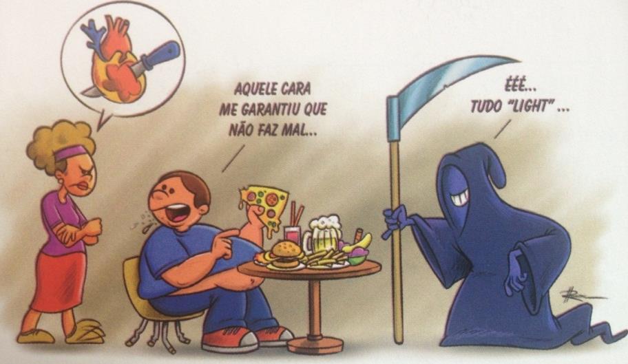 a) Jon está tentando convencer Garfield um gato com obeso e com alta taxa de colesterol - a mudar seus hábitos alimentares oferecendo-lhe uma folha de alface.