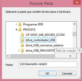 Figura 23 Sequência de instalação do driver Através do botão procurar localize a pasta com o driver da porta serial que deve estar em c:\arquivos de Programas (x86)\proxsys\drive_controlador_usb em
