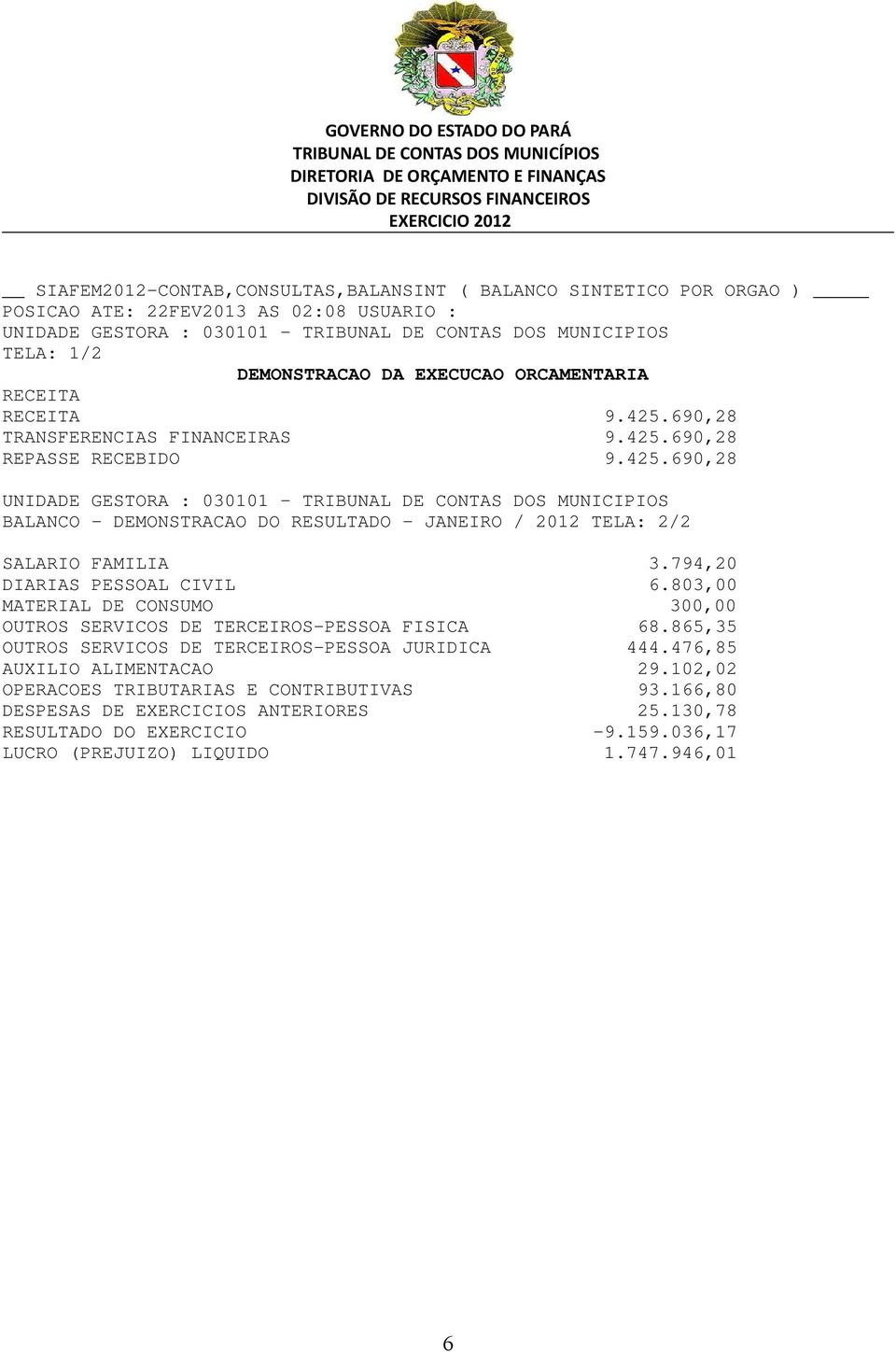 865,35 OUTROS SERVICOS DE TERCEIROS-PESSOA JURIDICA 444.476,85 AUXILIO ALIMENTACAO 29.102,02 OPERACOES TRIBUTARIAS E CONTRIBUTIVAS 93.