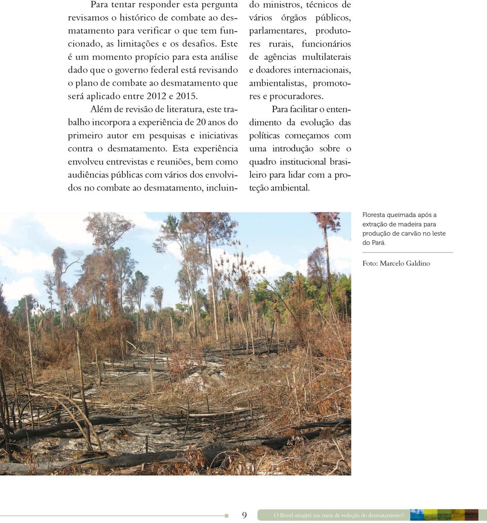 Além de revisão de literatura, este trabalho incorpora a experiência de 20 anos do primeiro autor em pesquisas e iniciativas contra o desmatamento.