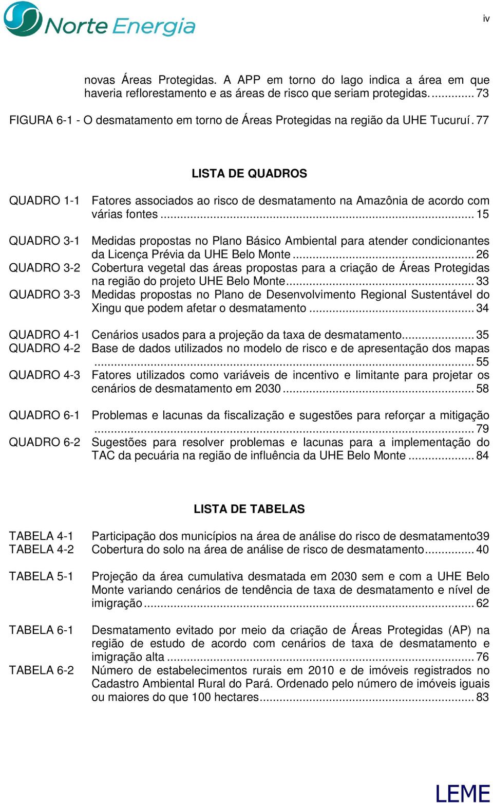 77 LISTA DE QUADROS QUADRO 1-1 Fatores associados ao risco de desmatamento na Amazônia de acordo com várias fontes.