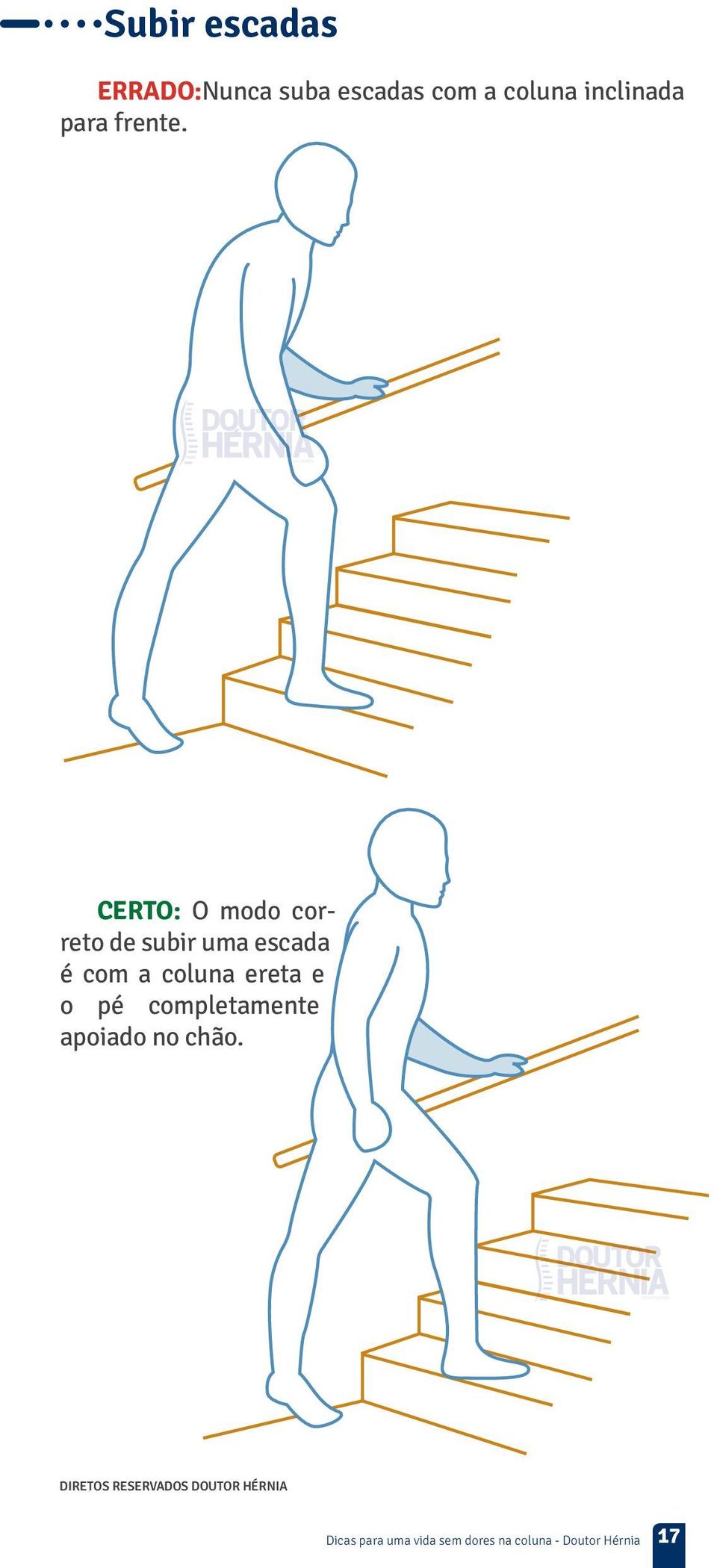 CERTO: O modo correto de subir uma escada é