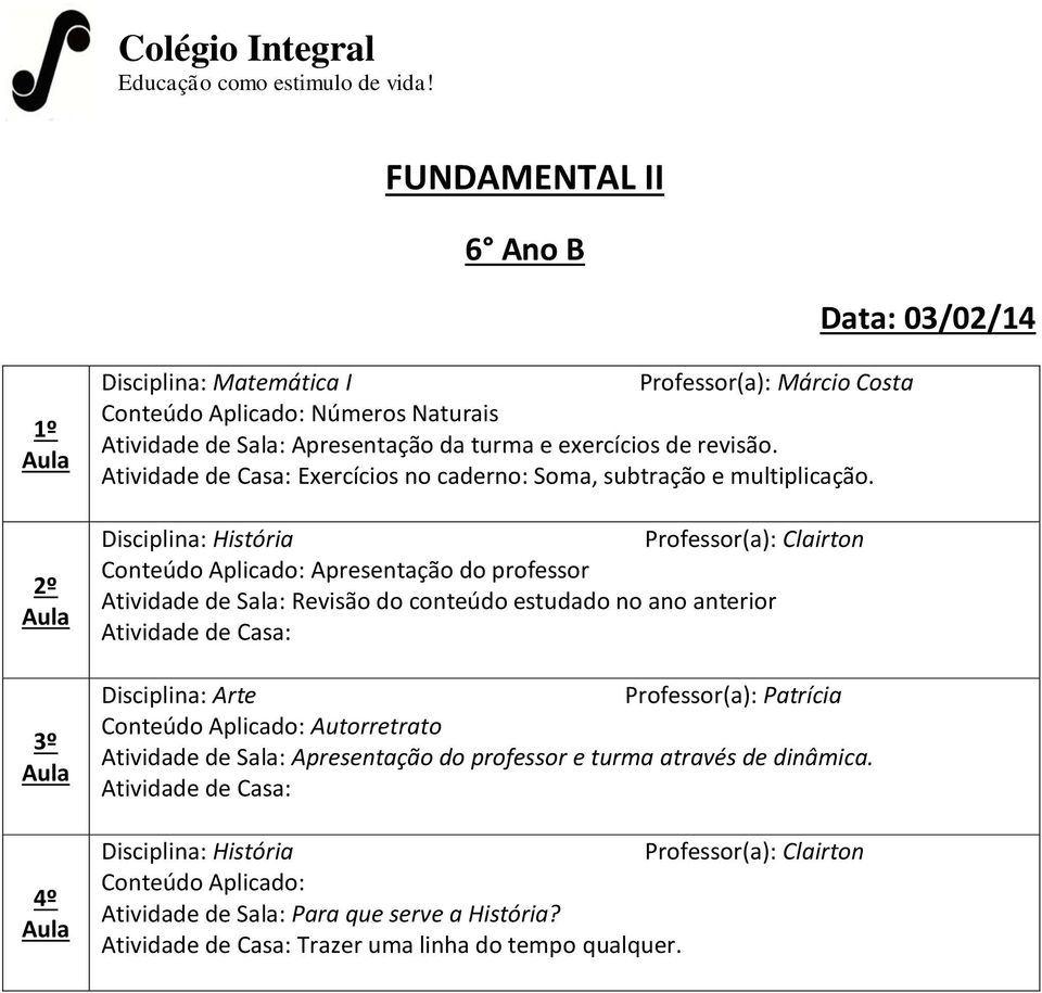 Apresentação do professor Atividade de Sala: Revisão do conteúdo estudado no ano anterior Autorretrato Atividade