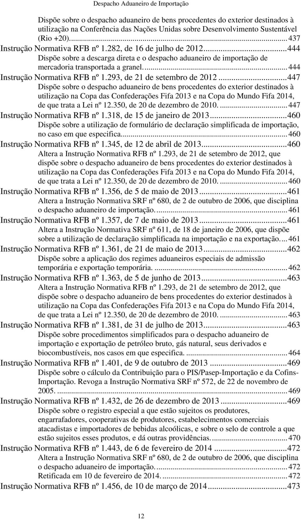 ... 444 Instrução Normativa RFB nº 1.293, de 21 de setembro de 2012.