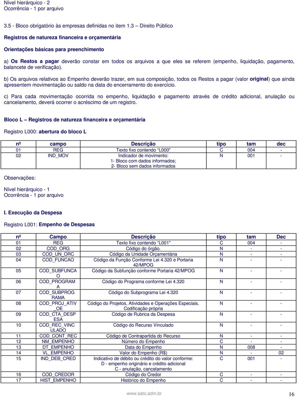 liquidação, pagamento, balancete de verificação).