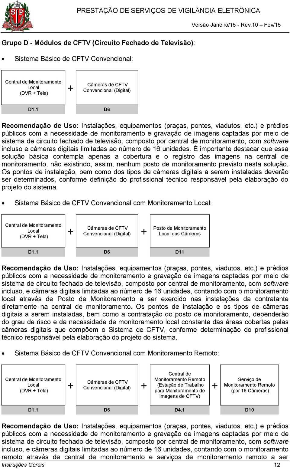 ) e prédios públicos com a necessidade de monitoramento e gravação de imagens captadas por meio de sistema de circuito fechado de televisão, composto por central de monitoramento, com software