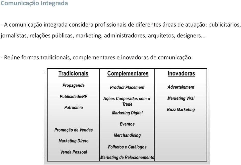 jornalistas, relações públicas, marketing, administradores,