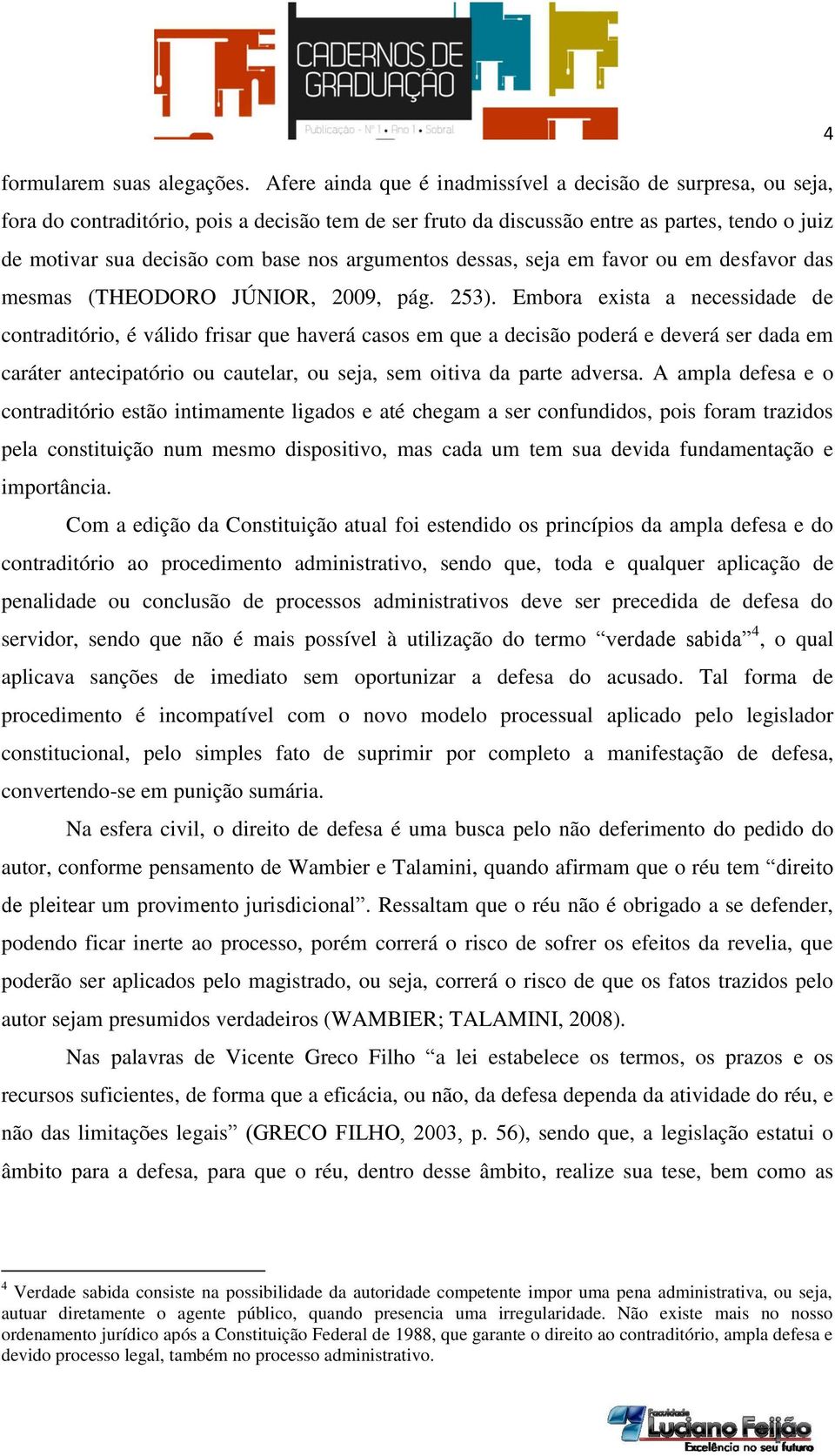 argumentos dessas, seja em favor ou em desfavor das mesmas (THEODORO JÚNIOR, 2009, pág. 253).