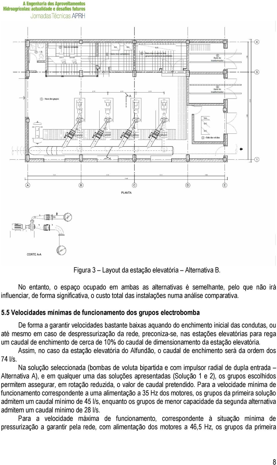 5 Velocidades mínimas de funcionamento dos grupos electrobomba De forma a garantir velocidades bastante baixas aquando do enchimento inicial das condutas, ou até mesmo em caso de despressurização da