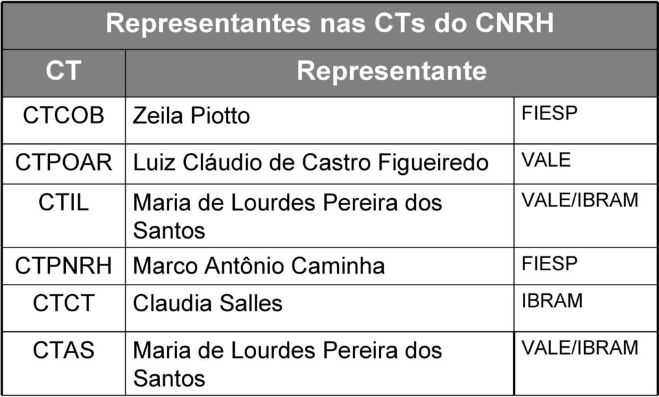 Lourdes Pereira dos Santos CTPNRH Marco Antônio Caminha FIESP