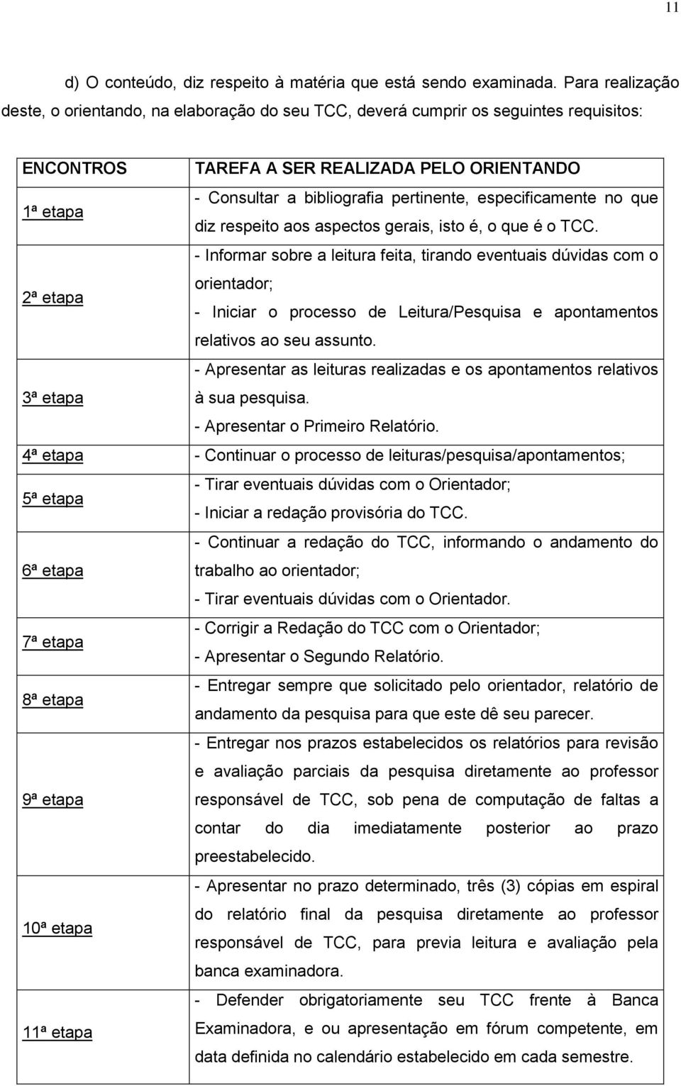 especificamente no que diz respeito aos aspectos gerais, isto é, o que é o TCC.