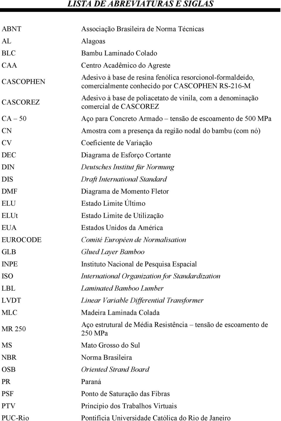 Adesivo à base de poliacetato de vinila, com a denominação comercial de CASCOREZ Aço para Concreto Armado tensão de escoamento de 500 MPa Amostra com a presença da região nodal do bambu (com nó)