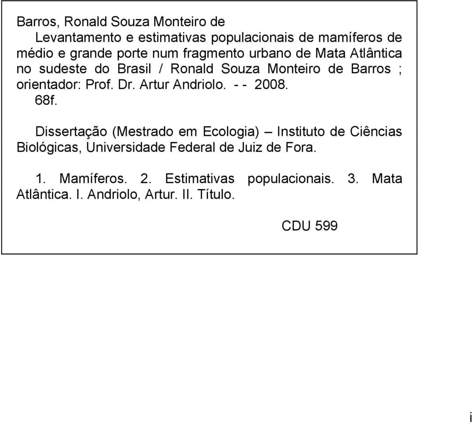 Artur Andriolo. - - 2008. 68f.