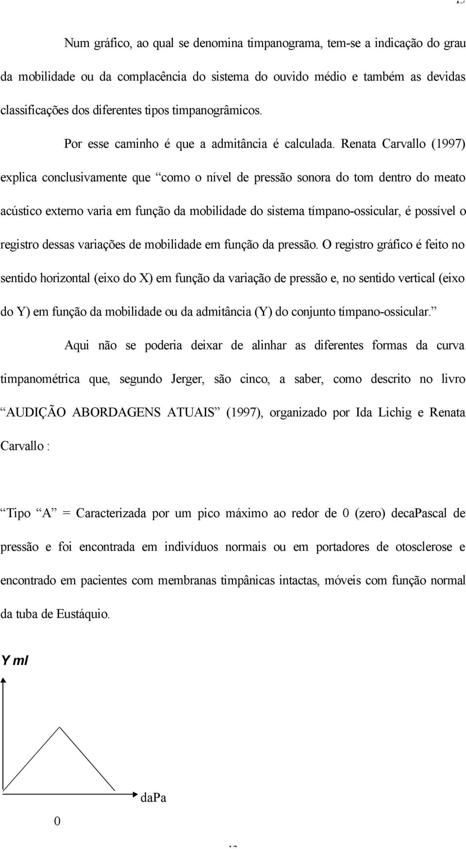 Renata Carvallo (1997) explica conclusivamente que como o nível de pressão sonora do tom dentro do meato acústico externo varia em função da mobilidade do sistema tímpano-ossicular, é possível o