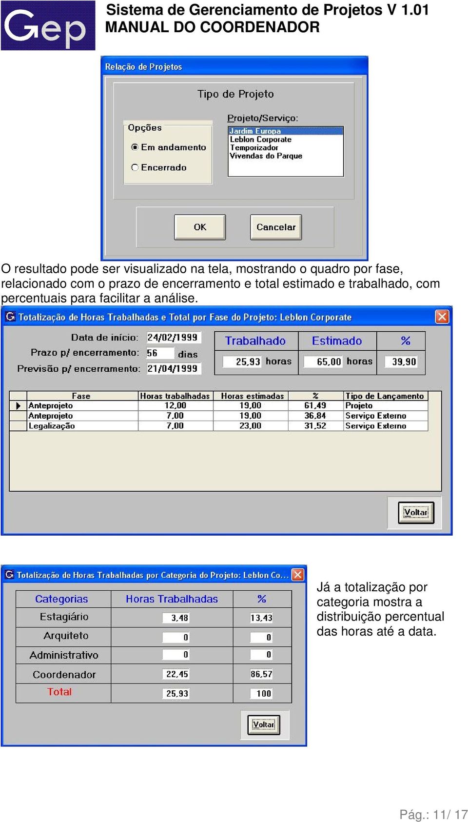 com percentuais para facilitar a análise.